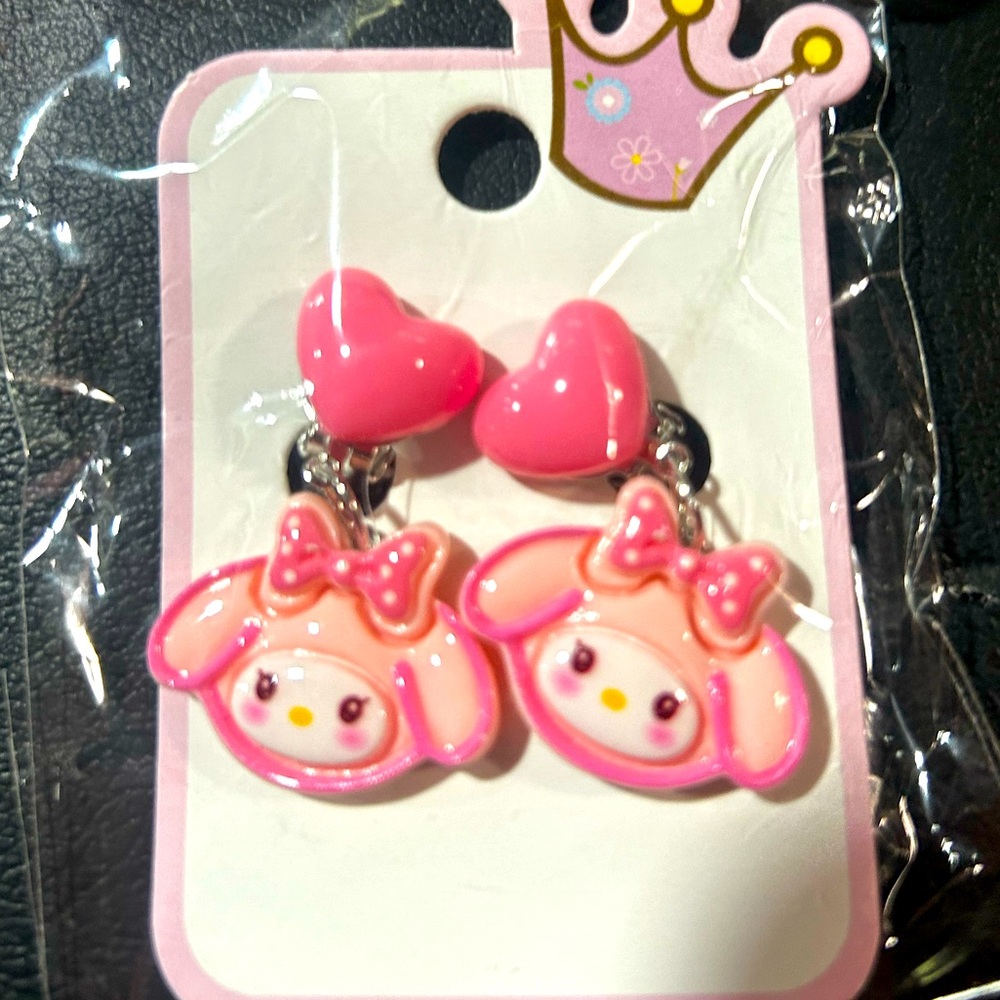 Kawaii My Melody Hello Kitty Clip-On Earrings | Non-Pierced Cute Jewelry girls